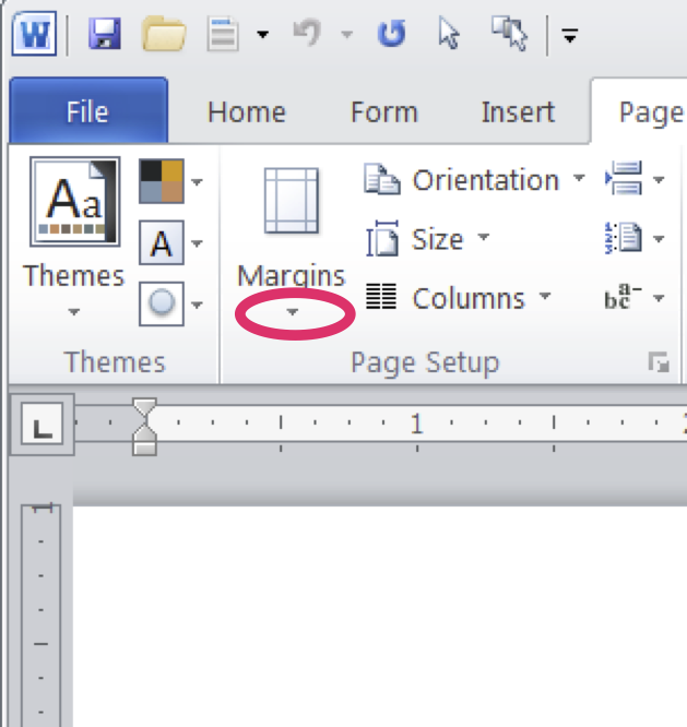 set default page layout in word 2010